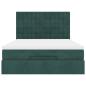 Preview: ARDEBO.de - Ottoman-Bett mit Matratzen & LEDs Dunkelgrün 140x200 cm Samt