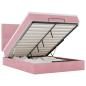 Preview: Ottoman-Bett mit Matratzen & LEDs Rosa 140x190 cm Samt