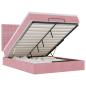 Preview: Ottoman-Bett mit Matratzen & LEDs Rosa 140x190 cm Samt