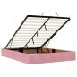 Preview: Ottoman-Bett mit Matratzen & LEDs Rosa 140x190 cm Samt