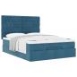 Preview: Ottoman-Bett mit Matratzen Dunkelblau 140x190 cm Samt