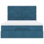 Preview: Ottoman-Bett mit Matratzen Dunkelblau 140x190 cm Samt