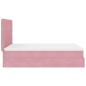 Preview: Ottoman-Bett mit Matratzen & LEDs Rosa 140x190 cm Samt