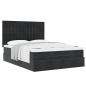Preview: Ottoman-Bett mit Matratzen Schwarz 140x190 cm Samt