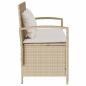 Preview: Gartenbank mit Stauraum und Kissen Beige Poly Rattan