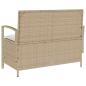 Preview: Gartenbank mit Stauraum und Kissen Beige Poly Rattan