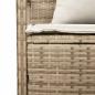 Preview: Gartenbank mit Stauraum und Kissen Beige Poly Rattan