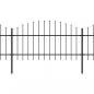 Preview: Gartenzaun mit Speerspitzen Stahl (1 - 1,25) x 15,3 m Schwarz