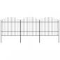 Preview: ARDEBO.de - Gartenzaun mit Speerspitzen Stahl (1,5 - 1,75) x 5,1 m Schwarz