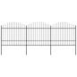 Preview: Gartenzaun mit Speerspitzen Stahl (1,5 - 1,75) x 5,1 m Schwarz