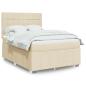 Preview: ARDEBO.de - Boxspringbett mit Matratze Creme 140x190 cm Stoff