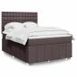 Preview: ARDEBO.de - Boxspringbett mit Matratze Dunkelbraun 140x190 cm Stoff