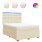 Preview: Boxspringbett mit Matratze Creme 140x190 cm Stoff