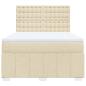 Preview: Boxspringbett mit Matratze Creme 140x190 cm Stoff
