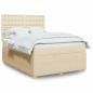 Preview: ARDEBO.de - Boxspringbett mit Matratze Creme 140x190 cm Stoff