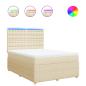 Preview: Boxspringbett mit Matratze Creme 140x190 cm Stoff