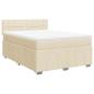 Preview: Boxspringbett mit Matratze Creme 140x190 cm Stoff