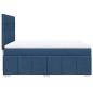 Preview: Boxspringbett mit Matratze Blau 140x190 cm Stoff