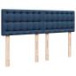 Preview: Boxspringbett mit Matratze Blau 140x190 cm Stoff