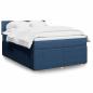 Preview: ARDEBO.de - Boxspringbett mit Matratze Blau 140x190 cm Stoff