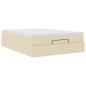 Preview: ARDEBO.de - Ottoman-Bett mit Matratze Creme 140x190 cm Stoff