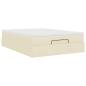 Preview: Ottoman-Bett mit Matratze Creme 140x190 cm Stoff