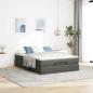 Preview: Ottoman-Bett mit Matratze Dunkelgrau 140x190 cm Stoff