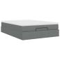 Preview: Ottoman-Bett mit Matratze Dunkelgrau 140x190 cm Stoff