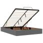 Preview: Ottoman-Bett mit Matratze Dunkelgrau 140x190 cm Stoff