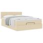 Preview: ARDEBO.de - Ottoman-Bett mit Matratze Creme 140x190 cm Stoff