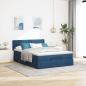 Preview: Ottoman-Bett mit Matratze Blau 140x190 cm Stoff