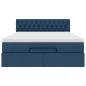 Preview: Ottoman-Bett mit Matratze Blau 140x190 cm Stoff