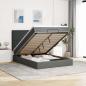 Preview: ARDEBO.de - Ottoman-Bett mit Matratze Dunkelgrau 140x190 cm Stoff