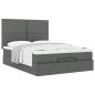 Preview: Ottoman-Bett mit Matratze Dunkelgrau 140x190 cm Stoff