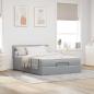 Preview: Ottoman-Bett mit Matratze Hellgrau 140x190 cm Stoff