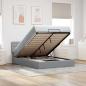 Preview: ARDEBO.de - Ottoman-Bett mit Matratze Hellgrau 140x190 cm Stoff