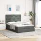 Preview: ARDEBO.de - Ottoman-Bett mit Matratze Dunkelgrau 140x190 cm Stoff