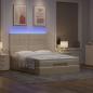 Preview: Ottoman-Bett mit Matratze & LEDs Creme 140x190 cm Stoff