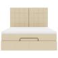 Preview: Ottoman-Bett mit Matratze & LEDs Creme 140x190 cm Stoff