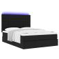 Preview: Ottoman-Bett mit Matratze & LEDs Schwarz 140x190 cm Stoff