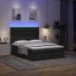 Preview: ARDEBO.de - Ottoman-Bett mit Matratze & LEDs Schwarz 140x190 cm Stoff