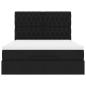 Preview: Ottoman-Bett mit Matratze & LEDs Schwarz 140x190 cm Stoff