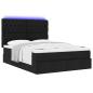 Preview: Ottoman-Bett mit Matratze & LEDs Schwarz 140x190 cm Stoff