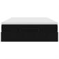 Preview: Ottoman-Bett mit Matratze Schwarz 140x190 cm Samt