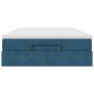 Preview: Ottoman-Bett mit Matratze Dunkelblau 140x190 cm Samt