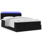 Preview: Ottoman-Bett mit Matratze & LEDs Schwarz 140x190 cm Samt
