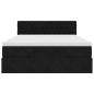 Preview: Ottoman-Bett mit Matratze & LEDs Schwarz 140x190 cm Samt