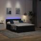 Preview: Ottoman-Bett mit Matratze & LEDs Schwarz 140x190 cm Samt