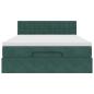 Preview: Ottoman-Bett mit Matratze Dunkelgrün 140x200 cm Samt