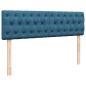 Preview: Ottoman-Bett mit Matratze & LEDs Dunkelblau 140x190 cm Samt